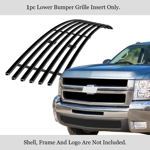 Fits 2007-2010 Chevy Silverado 2500/3500 HD Bumper Stainless Black Billet Grill - Picture 2 of 7