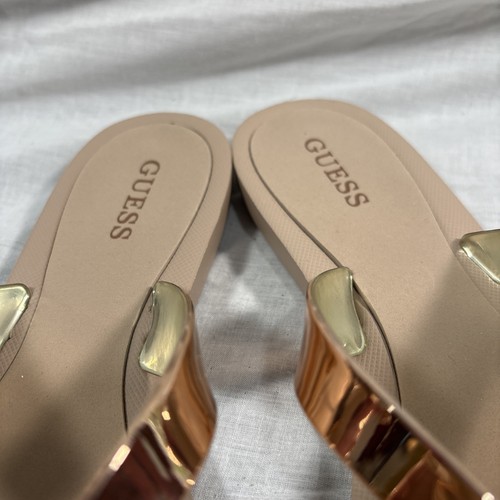 Guess womenTutu Bronze thong Flat Flip Flop/Sandal /slippers size US 8 Preown - Picture 3 of 5