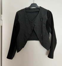H&M Damen Strickjacke grau/schwarz XS V-Aussc...