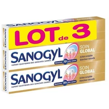 Lot Of 3 Sanogyl Toothpastes Gum Care 3 X 75 ML Relieves Strengthens Gums