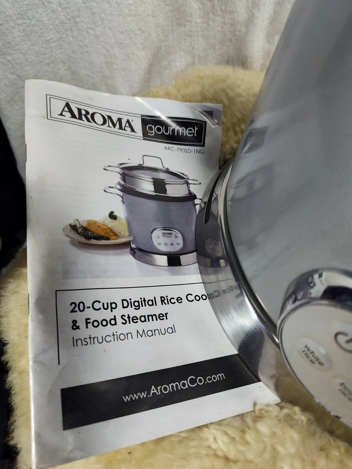 AROMA GOURMET DIGITAL RICE COOKER MULTI FOOD STEAMER 20 CUP ARC-790SD-1NG - Image 2 of 4