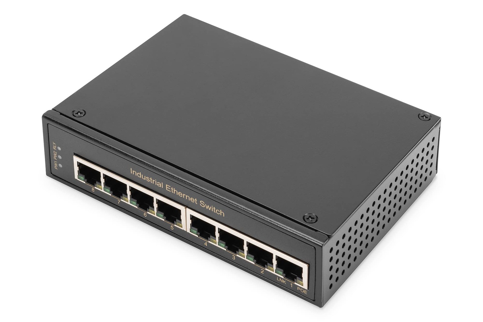 Сетевой коммутатор DIGITUS с 8 портами - монтаж на DIN-рейку - Разъем Gigabit Ethernet RJ45
