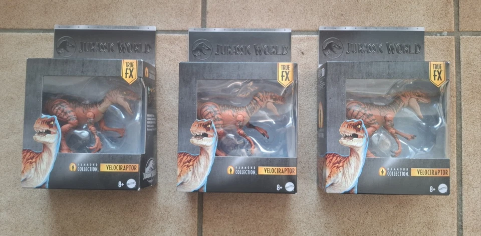 Jurassic World - Velociraptor (Tiger) 3x  Hammond Collection Mattel - Bild 1 von 3