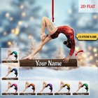 Personalized Gymnastics Girl Ornament, Custom Name Year, Acrylic Flat 2D