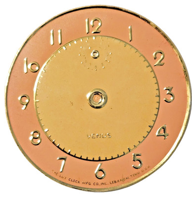 VENUS by LUX CLOCK Pink and cream 3 1/2'' Clock face thick tinfoil print