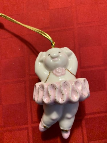 Vintage Lenox Christmas Ornament Pink Pig Pirouette Ballerina 2003 - Picture 3 of 13