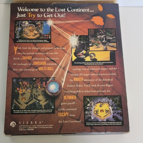 3D Ultra Pinball The Lost Continent PC Windows 95 CD Big Box VTG Retro - Picture 3 of 6