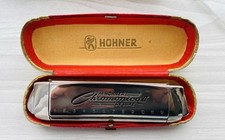 Vintage GERMANY HOHNER CHROMONICA II DELUXE Harmonica w/original box   G