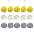  15 Pcs Decorative Ball Set Wedding Décor White Wicker Rattan Balls Sphere