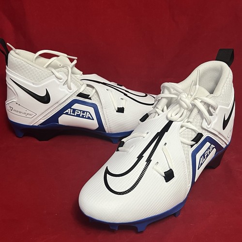 Nike Mens Alpha Menace Pro 3 Mid Football Cleats Size 10.5 White Blue CT6649-101 - Picture 3 of 13