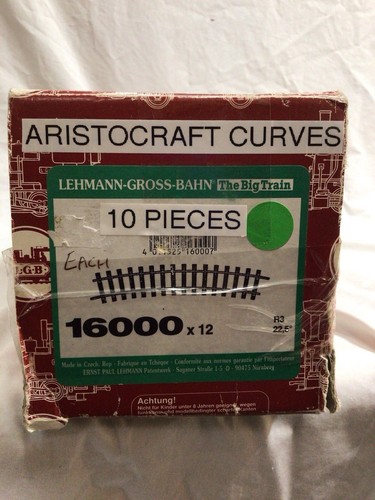 LGB 16000 Karton mit Aristocraft Messing breite gebogene Gleise 10 insgesamt gebraucht, ex cond.