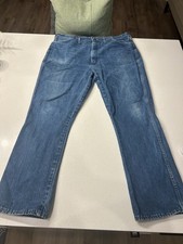 Vintage Wrangler 945NAV Made in USA Cowboy Cut White Patch Jeans Tag 40x34 Blue