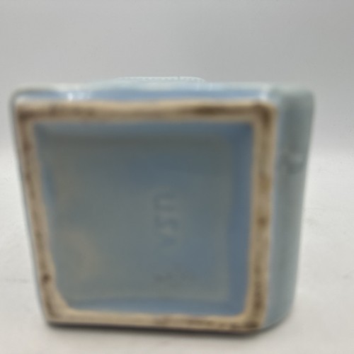 SHAWNEE Pottery Blue Fern Wheat match box holder USA - Picture 8 of 11