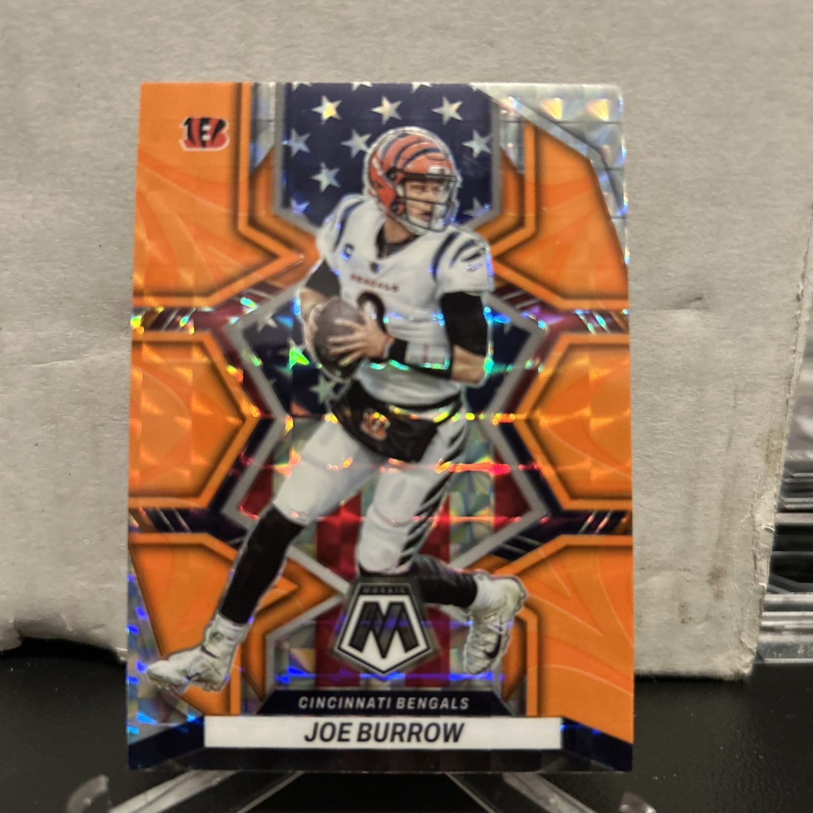 2022 Panini Mosaic - National Pride Joe Burrow #255 Mosaic Reactive Orange Prizm