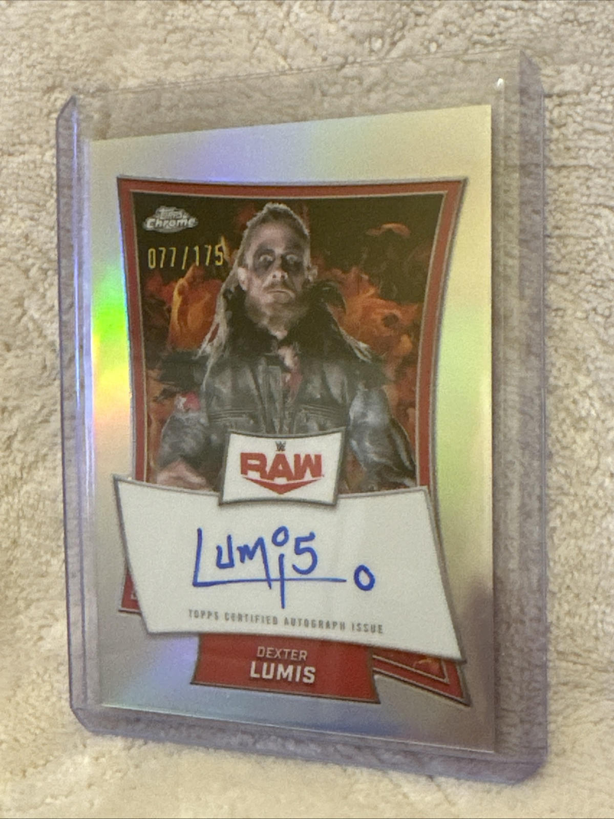 Dexter Lumis 2025 Topps Chrome WWE Red Brand Refractor Auto Autograph 167/175