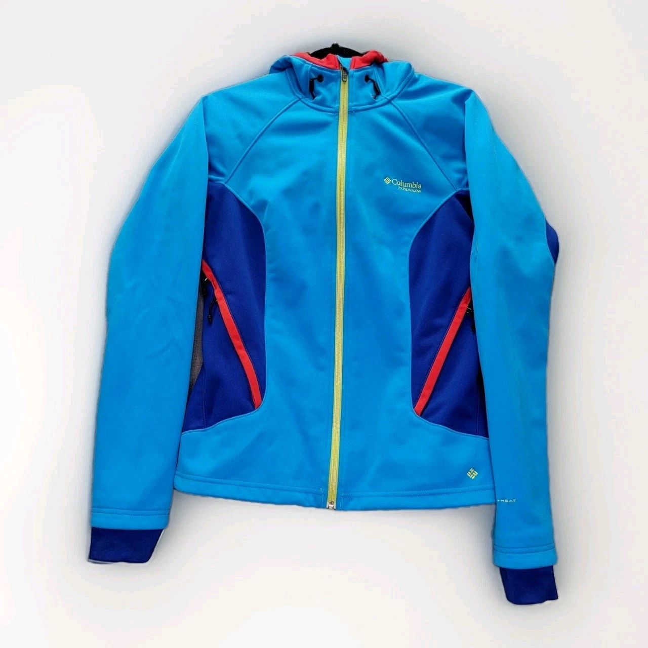 Columbia Jacket Womens Medium Blue Titanium Omni-Heat Hooded Ski Softshell
