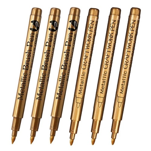 6Pcs Metallic Paint Marker Pens Gold Silver Permanent Art Markers for Crafts - Picture 18 of 18