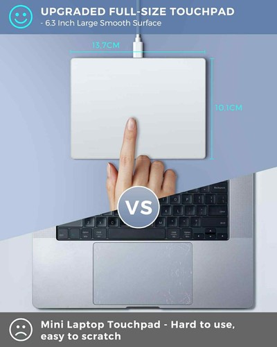 Seenda Upgraded Touchpad for Windows 10/11, External Wired Thin Aluminium USB - Picture 5 of 7