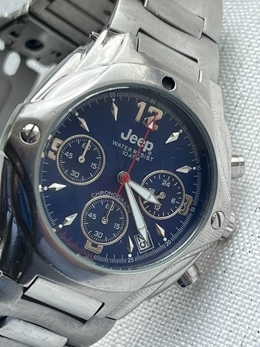 c2015 Men's JEEP Chronograph 100m Steel Quartz Analogue Wristwatch. Working. - Picture 5 of 6