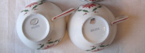 Vintage Napco Holiday Plate Cup Sets ADX355 Holly Poinsettia Christmas Japan - Picture 5 of 10