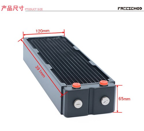 FreezeMod 360mm G1/4" Copper Radiator 65mm Thick for PC Water Cooling TSRP-HP65 - Afbeelding 6 van 9