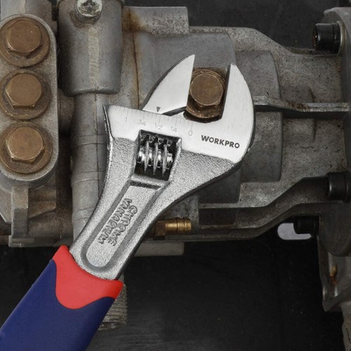 WORKPRO 3PC 10" 8" 6" Adjustable Wrench Set With Rubberized Anti-Slip Grips NEW - Bild 9 von 12