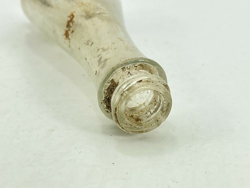Vintage Clear Stylized Rounded Oval Toiletry Medicine Bottle Shaker Glass L1 - Picture 5 of 6