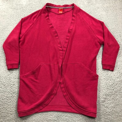 Vintage Nike Cardigan Womens Medium Maroon Open Front Sweater Pockets Red Tag eBay