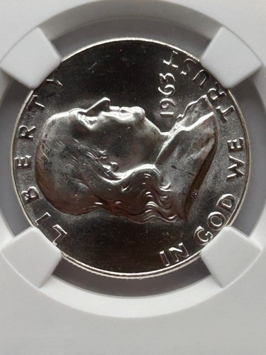 1963 P Franklin Half Dollar NGC MS66 Scarce in 66 or above (NGC Population 166) - Picture 4 of 9