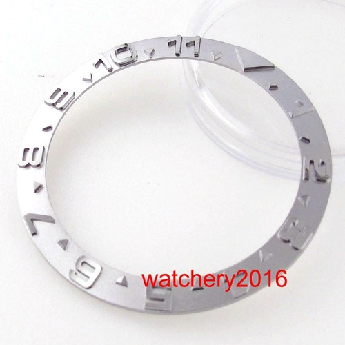 38mm Watch Bezel Insert Silver Black Rose Gold Fit 40mm GMT Automatic mens watch - Picture 5 of 11