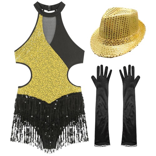Women Bodysuit With Hat Cutout Uinitard Latin Rompers Apparel Dresses Party - Picture 34 of 56