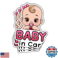 3 Pcs Pink Baby in Car Sticker Baby in Car Safety Decal Child in Car Sticker