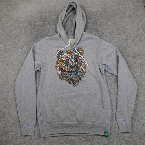 Wild Tribute Hoodie Womens M Gray Bear Graphic Travel National Parks Outdoors CO - Picture 1 of 9