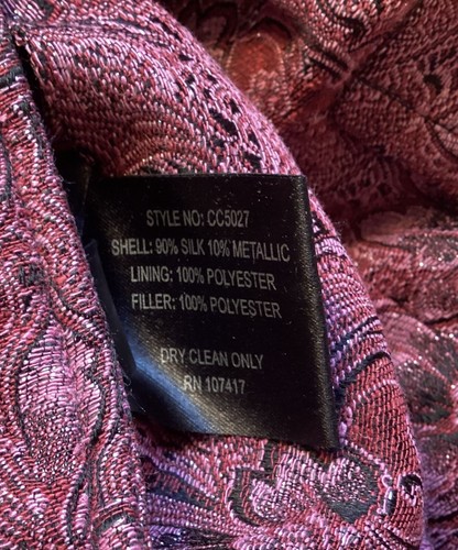 Carol Cohen Coat Size Medium Quilted Reversible Pink Burgundy Black - Picture 16 of 16