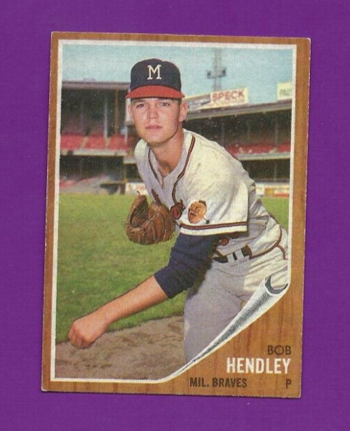 1962 Topps baseball card #361 Bob Hendley Milwaukee Braves EX