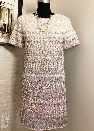 100% Authentic CHANEL 18S Lilac/Pink/Silver Cashmere Summer Dress SZ34 - Picture 2 of 19