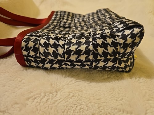 Harveys Original Seatbelt Bag Houndstooth Shoulder Satchel Red Black & White USA - Picture 6 of 18