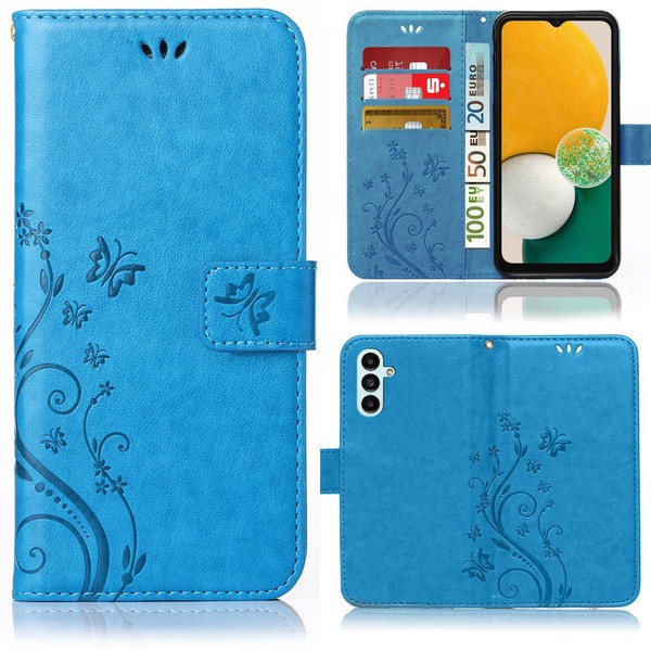 Handy Tasche FüR Samsung Galaxy A13 5G Schutz HüLle Blumen Flip Cover Wallet-image