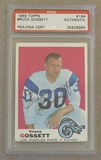 Bruce Gossett 1969 Topps #194 Signed Auto Autograph Rams 49ers  PSA/DNA