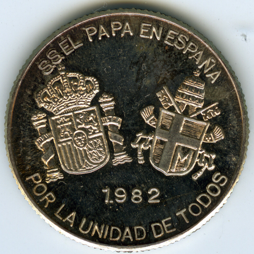 ☆ SPAIN 1982 • MEDAL Ag ☆ POPE JOHN PAUL II • PAPAL VISIT ☆ JUAN PABLO II ☆D0138 - Picture 5 of 5