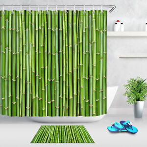 Shower Curtain Set Polyester Waterproof Fabric Sprout Bamboo Forest Background Shower Curtain Set Polyester Waterproof Fabric Sprout Bamboo Forest Background