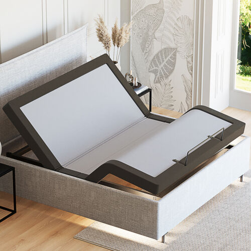 Adjustable Massage Bed Frame Base & Optional Mattress, Remote, USB Ports, LED - Picture 4 of 38