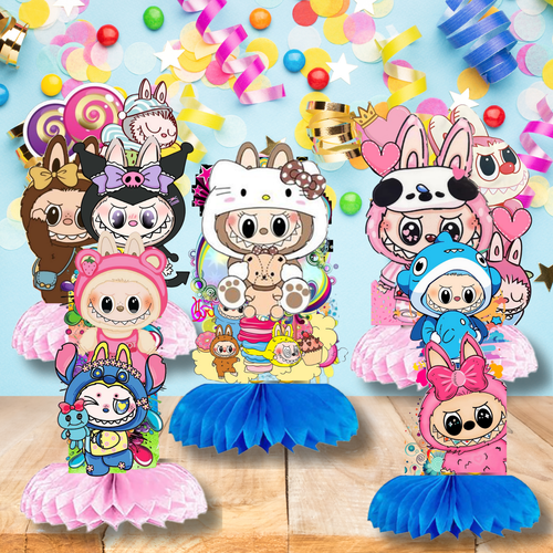 LABUBU PARTY SUPPLIES BIRTHDAY DECORATION BALLOON TABLEWARE SWIRL DISPlaY - Picture 30 of 40