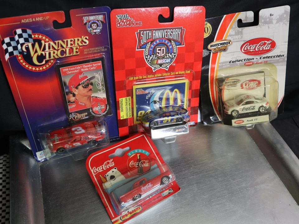 Dale Earnhardt Coca-Cola Coche Nascar Die Cast Lote x4 Sellado Años 90 De Colección Y2k Foto 3 de 4