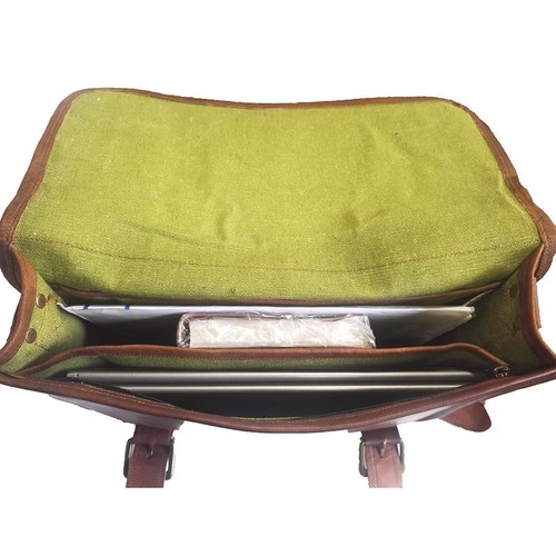 15" Herren echtes Leder Vintage Laptop Messenger Aktentasche Tasche - Bild 8 von 10