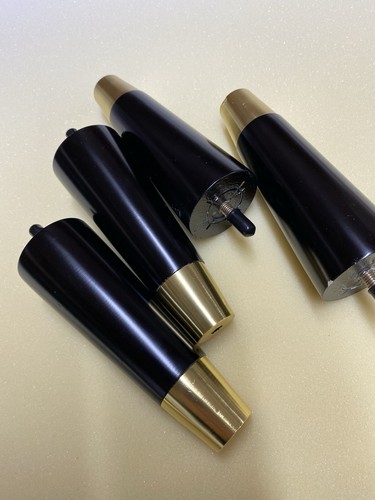 4x Schwarz und Gold Holz Möbel Stuhl Beine Ersatz Füße 6 ZOLL hoch - Bild 2 von 3