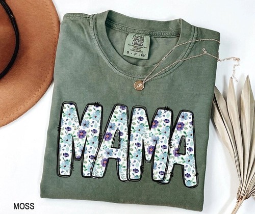 Vintage floral Mama T-Shirt,Strong Woman,Gift For Mothers Day,Graphic,Women's - Picture 4 of 7