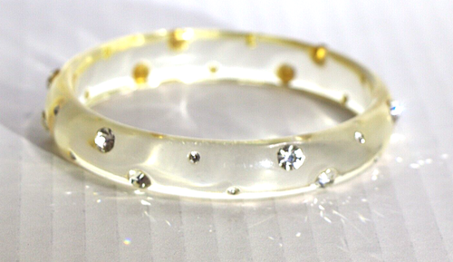 Vintage 20er Jahre klarer Bakelit Armreif Armband mit Strass stilvoll Art Deco - Bild 3 von 4