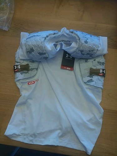 Under Armour Gameday Armour Pro 5-Pad Top Camo White Size Youth XL New With Tags - Picture 10 of 16