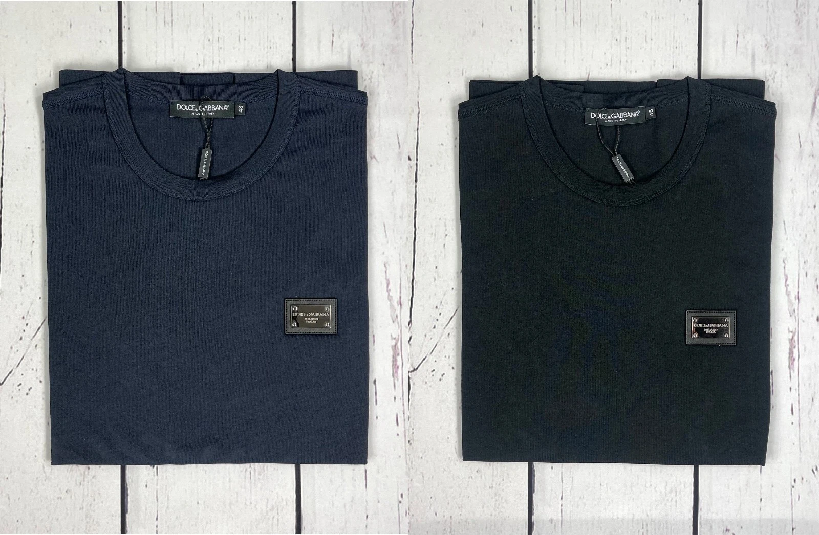 Dolce Gabbana — New Dolce & Gabbana G8PT1T Metalic Badge Logo T-Shirt RRP £375